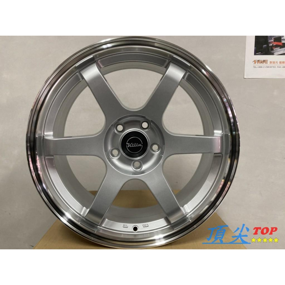 【頂尖】全新台製類 Rays TE37 樣式18吋鋁圈 S532 5x112 8J ET42 亮銀車銀邊-細節圖2