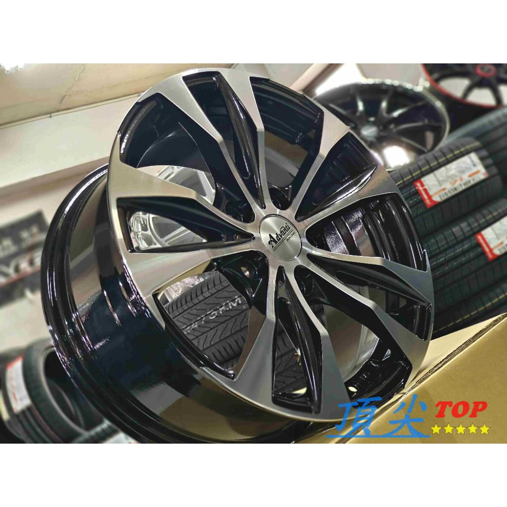 【頂尖】全新Advanti ADV09 雅泛迪鋁圈16吋鋁圈 7J 5X114.3 亮黑底銀車面-細節圖3
