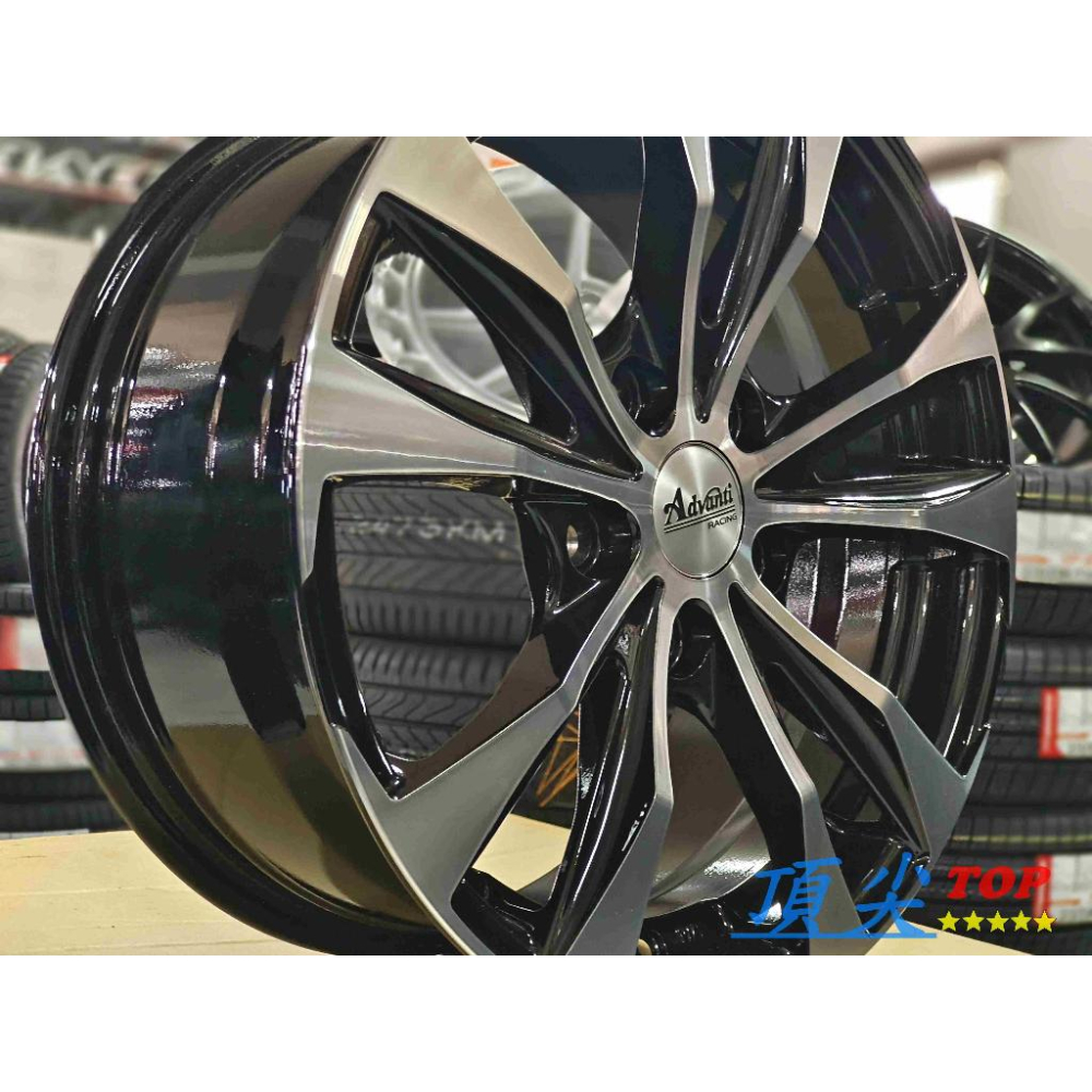 【頂尖】全新Advanti ADV09 雅泛迪鋁圈16吋鋁圈 7J 5X114.3 亮黑底銀車面-細節圖4