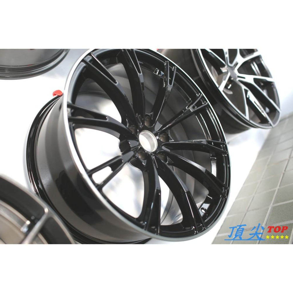 【頂尖】全新正大鋁圈 19吋 5X112 ET28 8.5J 12000噸鍛胚 類ABT式樣 鋼琴黑車邊-細節圖3