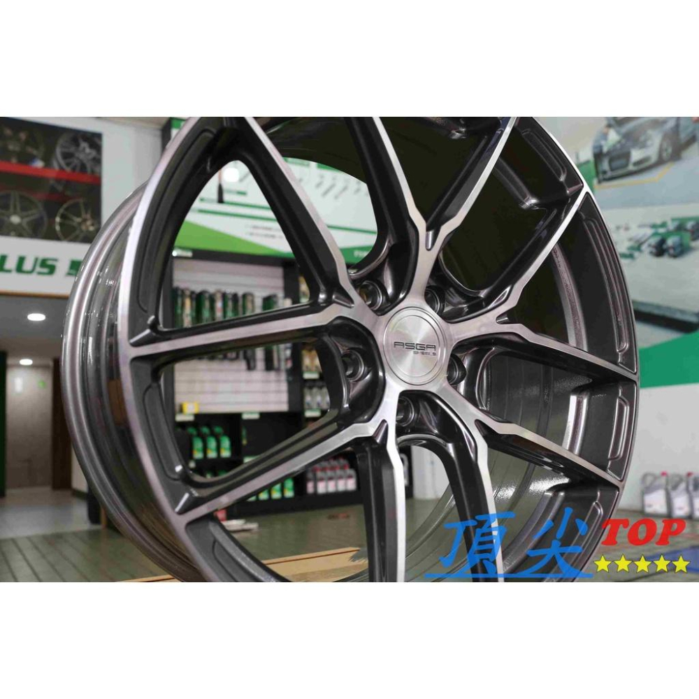 【頂尖】全新 ASGA  ARF12 19吋旋壓鋁圈 5X114.3 5X112 5X108 亮灰底透明灰爪-細節圖4