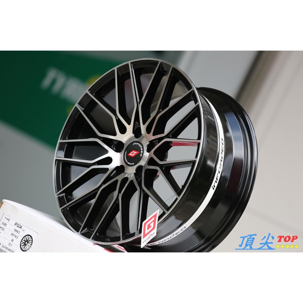 【頂尖】全新北德文鋁圈 2247 (IFG34)18吋 5X114.3 8J ET35 黑車面烤漆 INFORGED-細節圖3