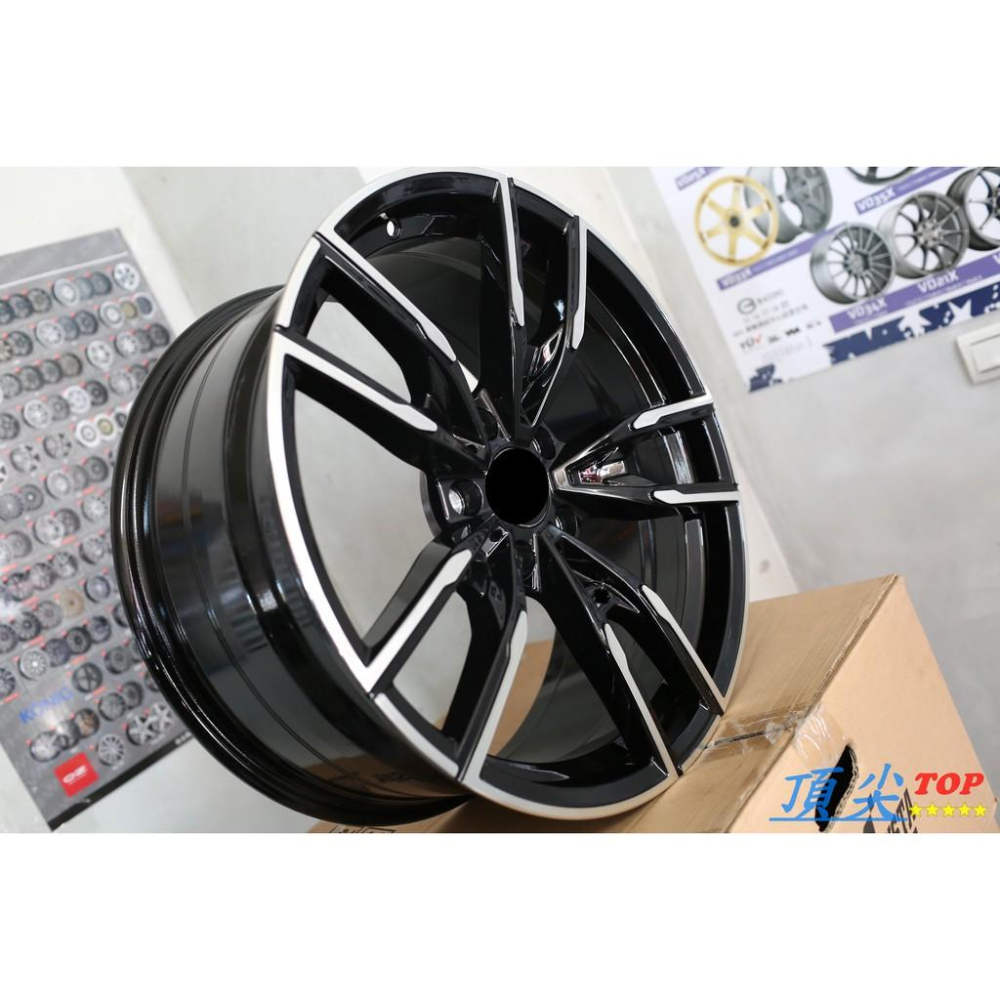 【頂尖】全新BMW 類M340i式樣 T818 19吋鋁圈5X120 8.5 9.5J ET35/40 前後配 黑色車面-細節圖2