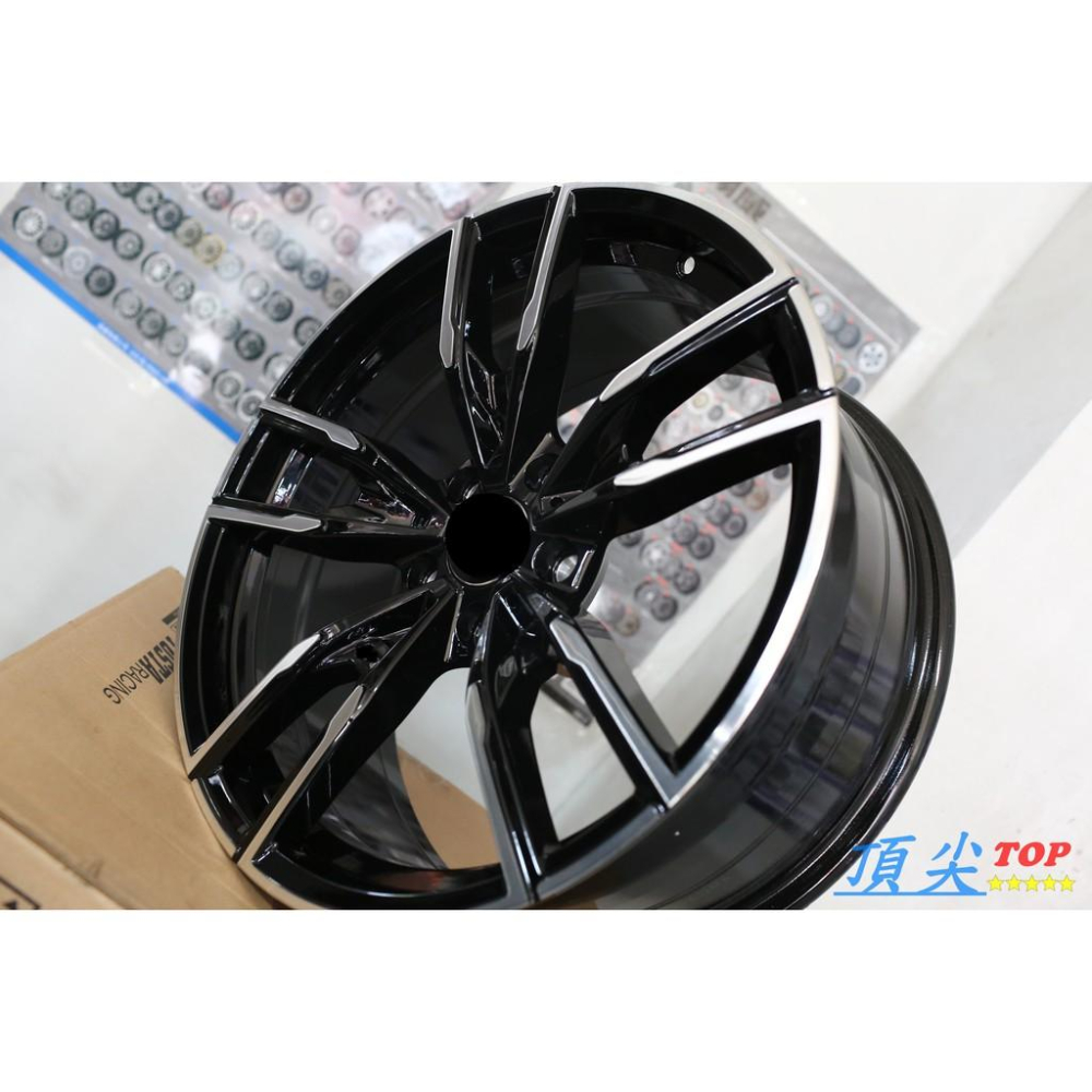 【頂尖】全新BMW 類M340i式樣 T818 19吋鋁圈5X120 8.5 9.5J ET35/40 前後配 黑色車面-細節圖3