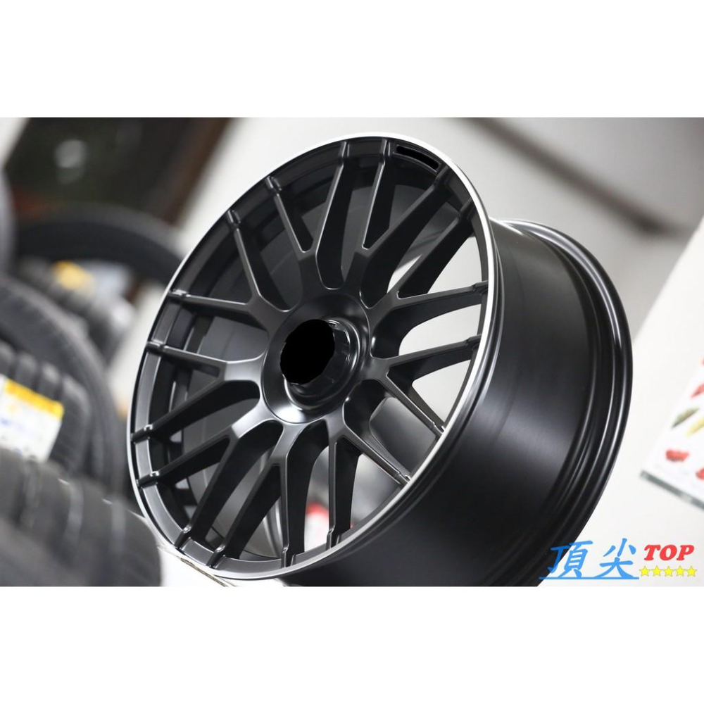 【頂尖】全新類AMG 19吋前後配鋁圈 9007 5X112 19X8.5 9.5 ET43 45 消光黑銀車邊-細節圖3