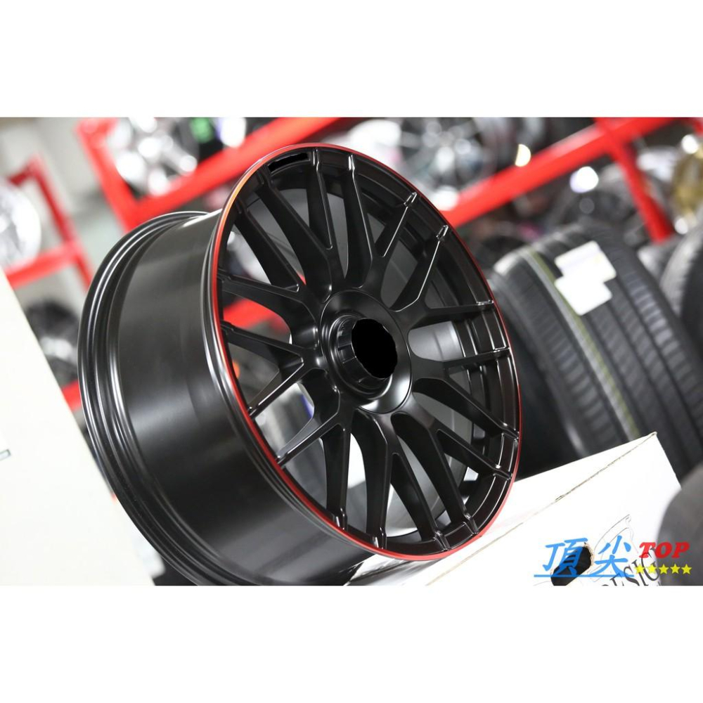 【頂尖】全新類AMG 19吋前後配鋁圈 9007 5X112 19X8.5 9.5 ET43 45 消光黑紅邊-細節圖2