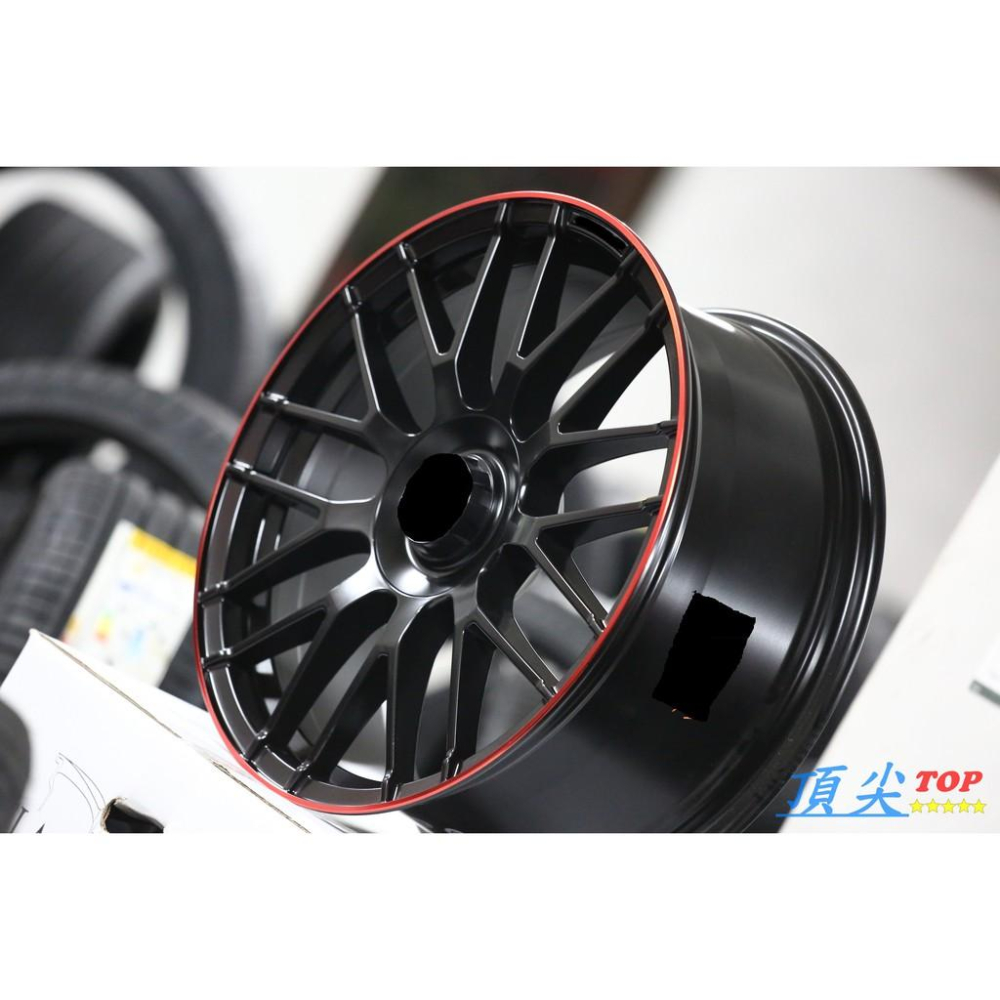 【頂尖】全新類AMG 19吋前後配鋁圈 9007 5X112 19X8.5 9.5 ET43 45 消光黑紅邊-細節圖3