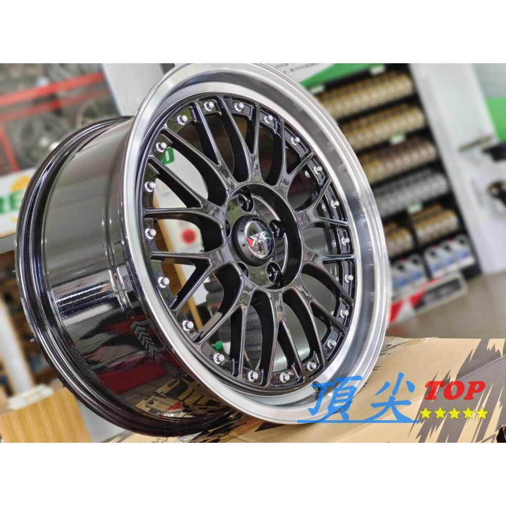 【頂尖】全新鋁圈 XXR 521 18吋 5X112 ET45 8.5J 網裝 深唇 海拉風 亮黑車邊-細節圖2