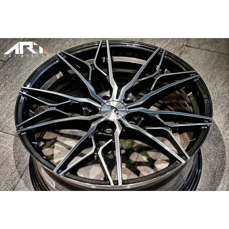 【頂尖】全新順謚19吋旋壓鋁圈 ART-1 5X112 8.5 9.5J 前後配 5X108 114.3 鑽石黑車面-細節圖3