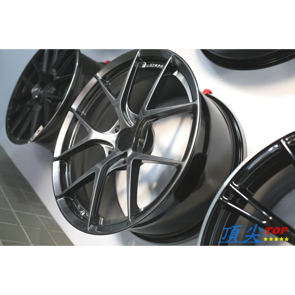 【頂尖】全新正大精品鍛造鋁圈 19吋前後配 5X112 8.5 9.5J 12000頓鍛胚 鈦色 類BBS式樣-細節圖3