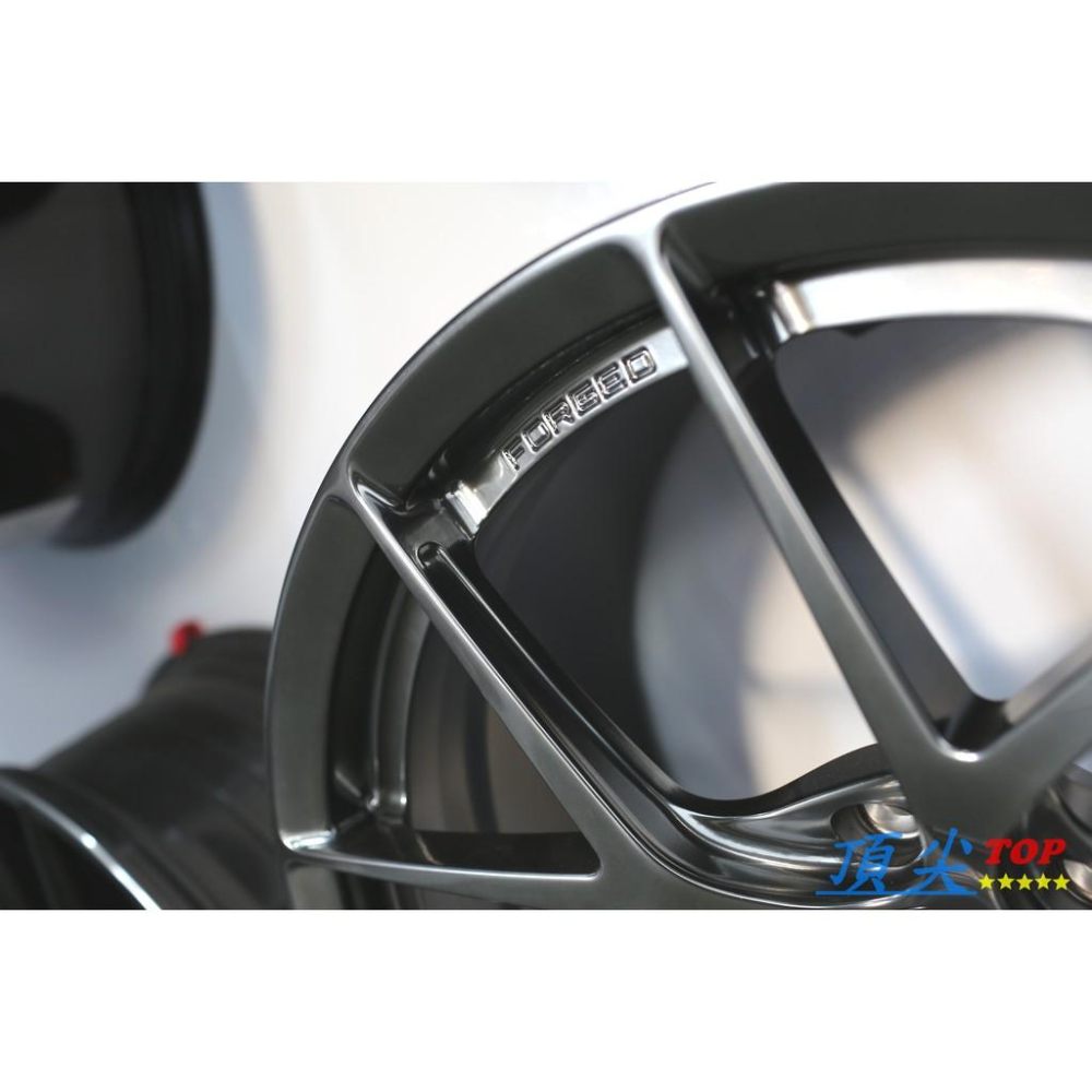 【頂尖】全新正大精品鍛造鋁圈 19吋前後配 5X112 8.5 9.5J 12000頓鍛胚 鈦色 類BBS式樣-細節圖4
