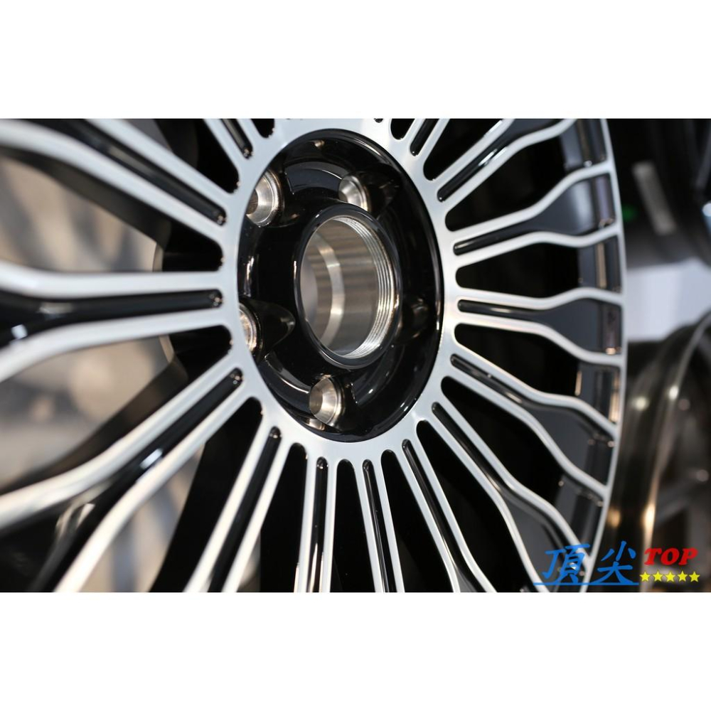 【頂尖】全新客製化鍛造鋁圈 20吋前後配 5X112 8.5+9.5J 12000頓鍛胚 亮黑車面 類邁巴赫樣式-細節圖3