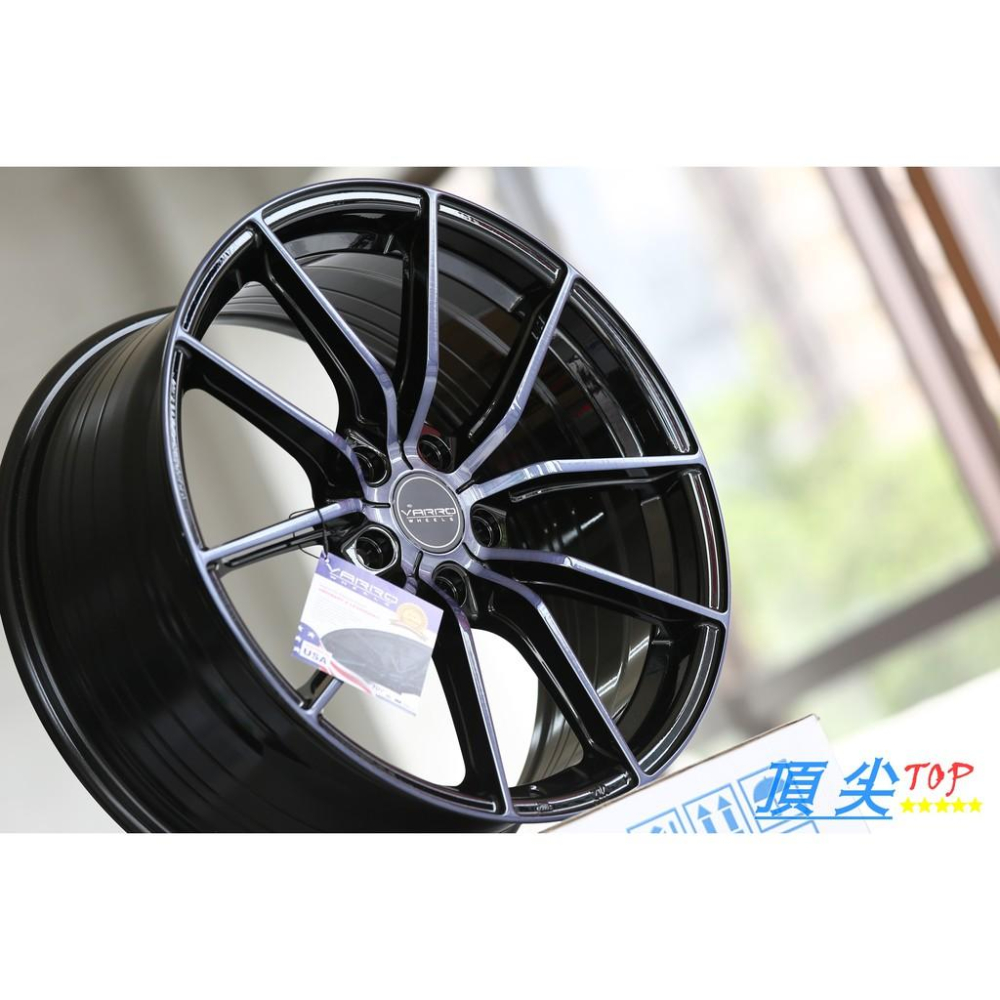 【頂尖】全新VARRO VD25X 18吋旋壓鋁圈 5X114.3 8J ET42 亮黑車面帶藍光 VD25-細節圖3