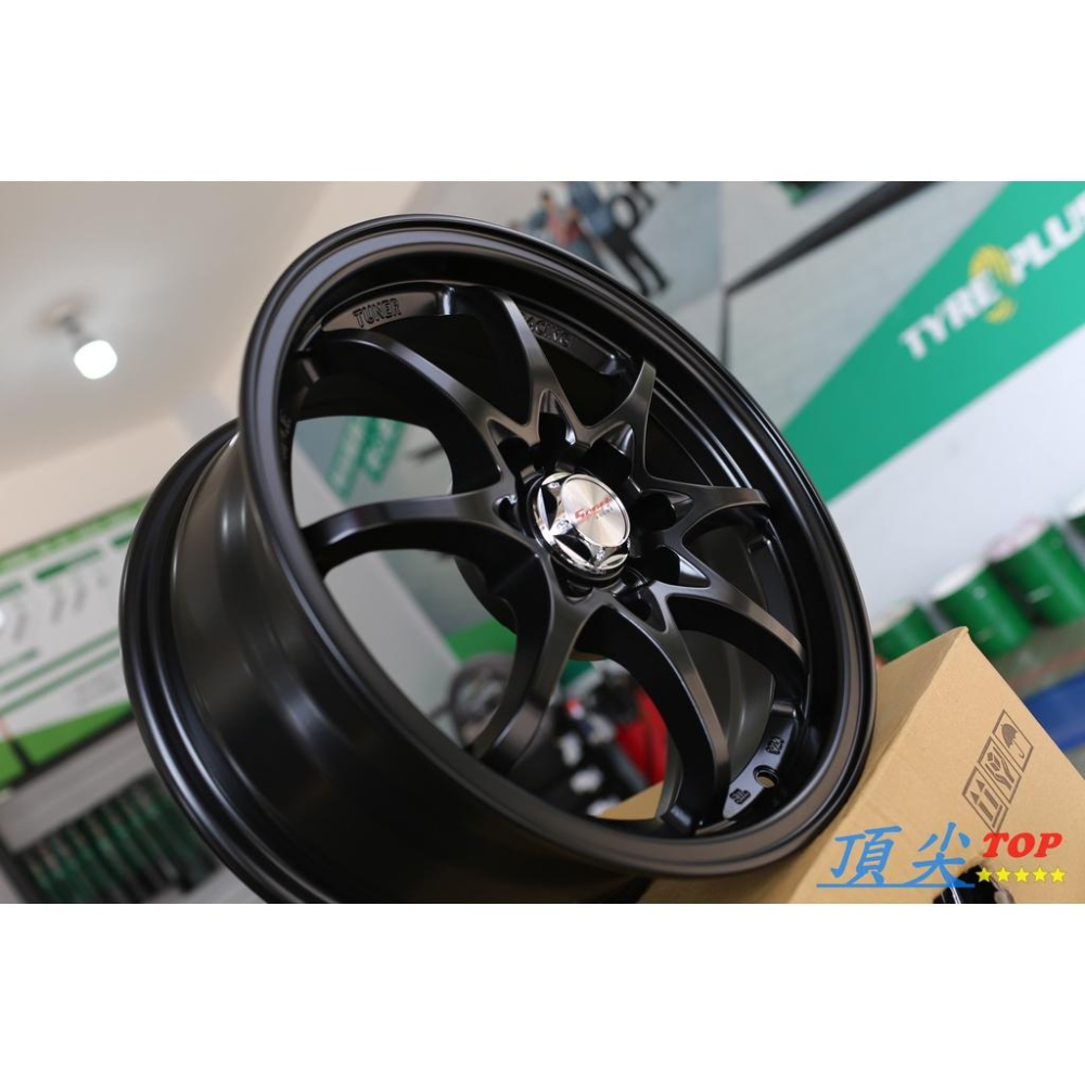 【頂尖】全新台灣源勝發鋁圈 RH168 15吋 4X100 114 6.5J ET38 消光黑 平光黑 深唇-細節圖2