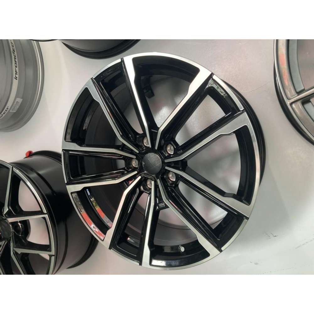 【頂尖】全新類M POWE T868 19吋鋁圈5X120 8.5/9.5J ET35/40前後配 五爪開岔亮黑銀車面-細節圖2