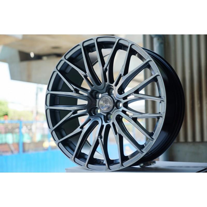 【頂尖】全新鋁圈 EP1177 類2X10BD 18吋旋壓輕量化5x100 108 114.3 112黑高亮-細節圖2