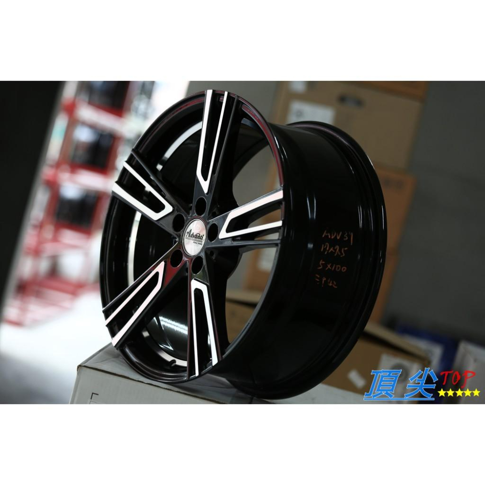 【頂尖】全新雅泛迪鋁圈 ADV39 17吋 5X100 7.5J ET42 黑底車面五爪 現貨庫存中 各車系歡迎詢問-細節圖3
