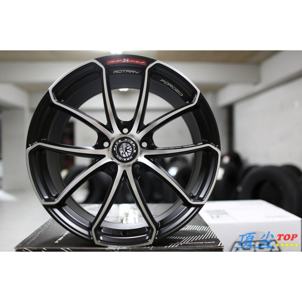 【頂尖】全新FACE WHEELS 臉圈 RF99 18吋旋壓鋁圈 5X112 8.5J ET43 消光黑車銀面-細節圖2