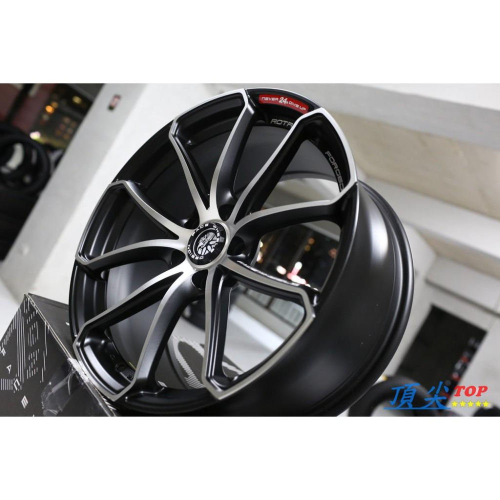 【頂尖】全新FACE WHEELS 臉圈 RF99 18吋旋壓鋁圈 5X112 8.5J ET43 消光黑車銀面-細節圖3