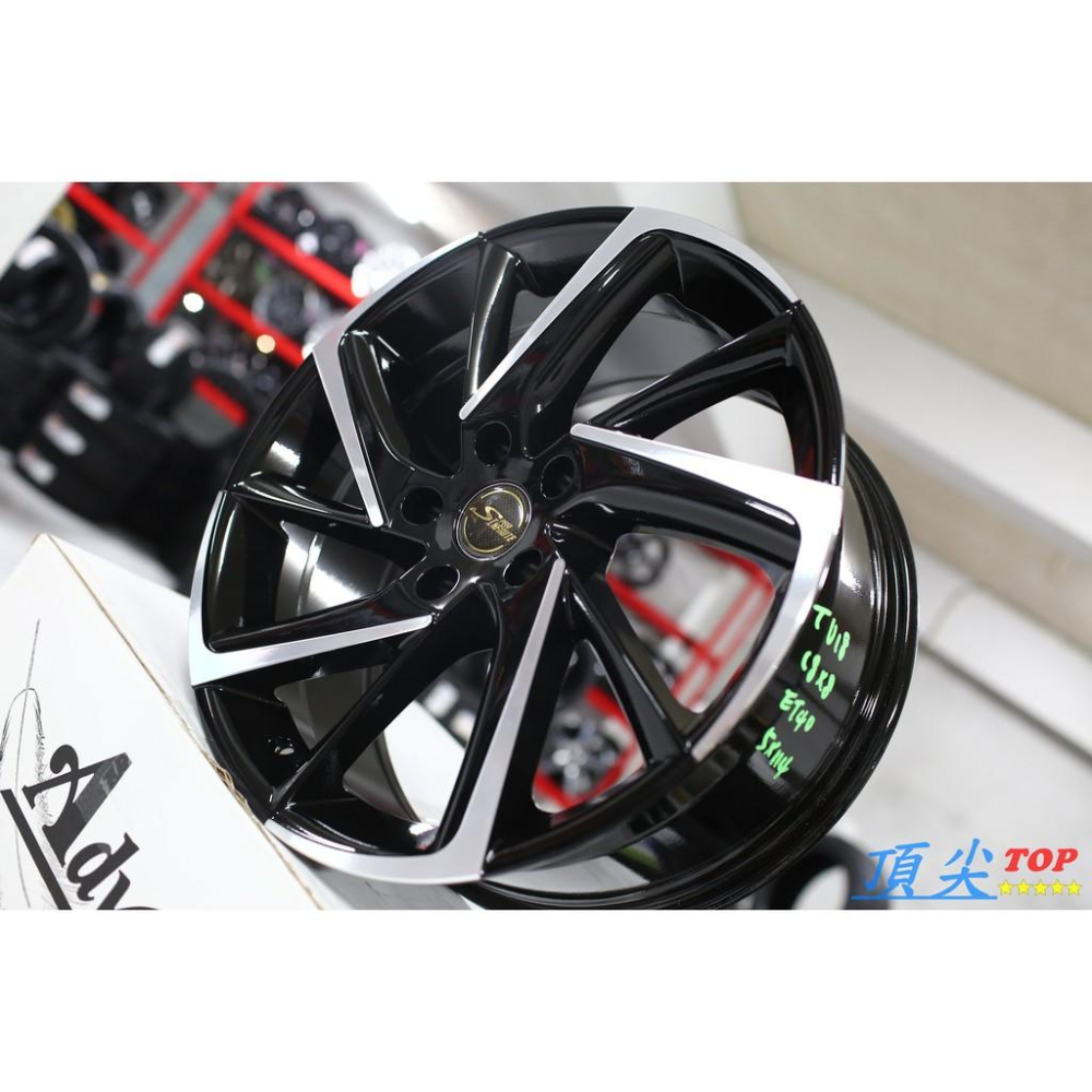 【頂尖】全新順謚鋁圈 TU18 18吋鋁圈 5X114.3 8J ET40 亮黑車面 TOYOTA日本版原廠型-細節圖3
