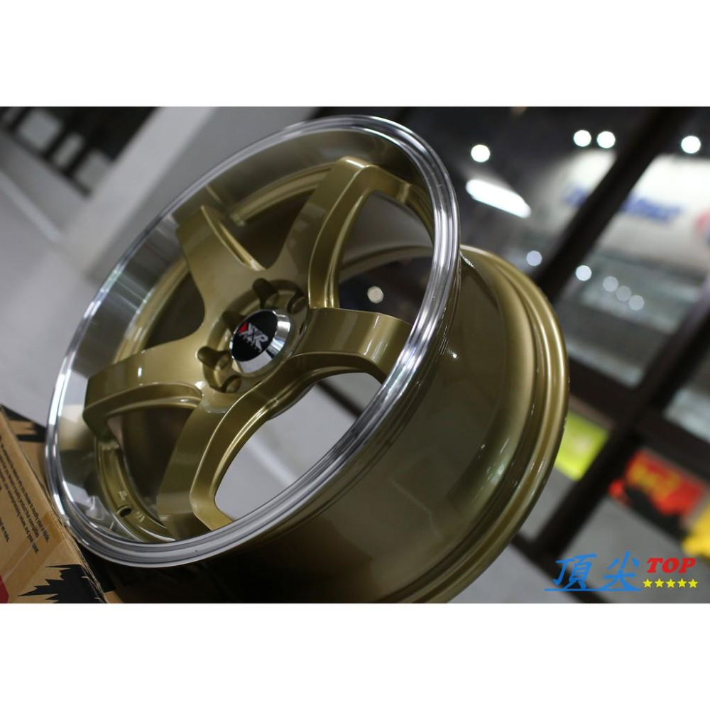 【頂尖】全新美國品牌 XXR 555 17吋鋁圈 4X100 108 8J ET42 亮金色車邊 大內凹深唇-細節圖2