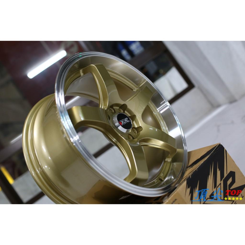 【頂尖】全新美國品牌 XXR 555 17吋鋁圈 4X100 108 8J ET42 亮金色車邊 大內凹深唇-細節圖3