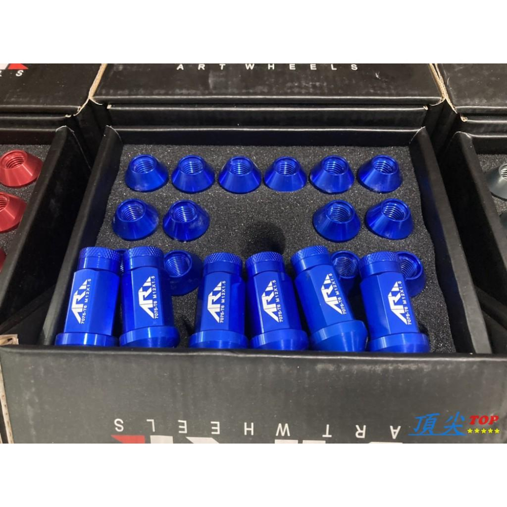 【頂尖】台灣製 ART 7075 T6 鋁合金鍛造 鋁圈 螺絲 螺母 藍色 鈦灰色 黑色 1.25 1.5牙-細節圖2