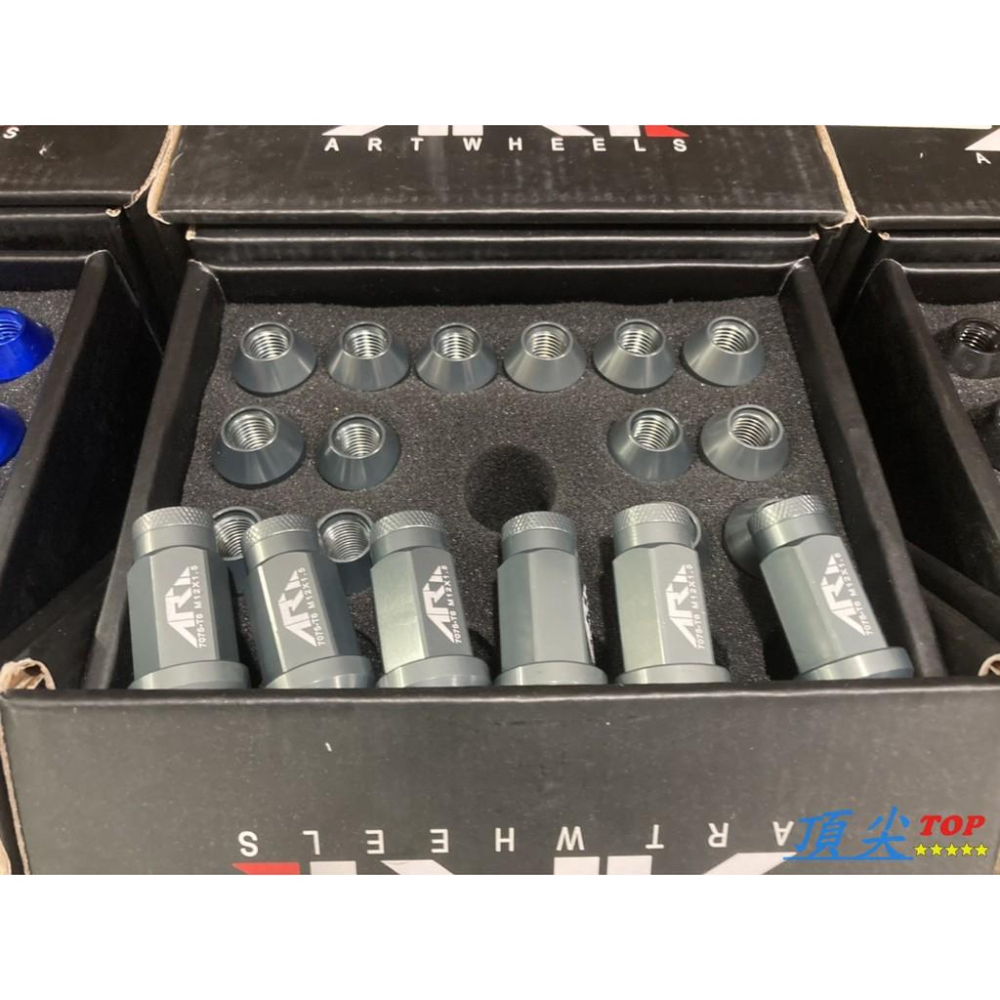 【頂尖】台灣製 ART 7075 T6 鋁合金鍛造 鋁圈 螺絲 螺母 藍色 鈦灰色 黑色 1.25 1.5牙-細節圖3