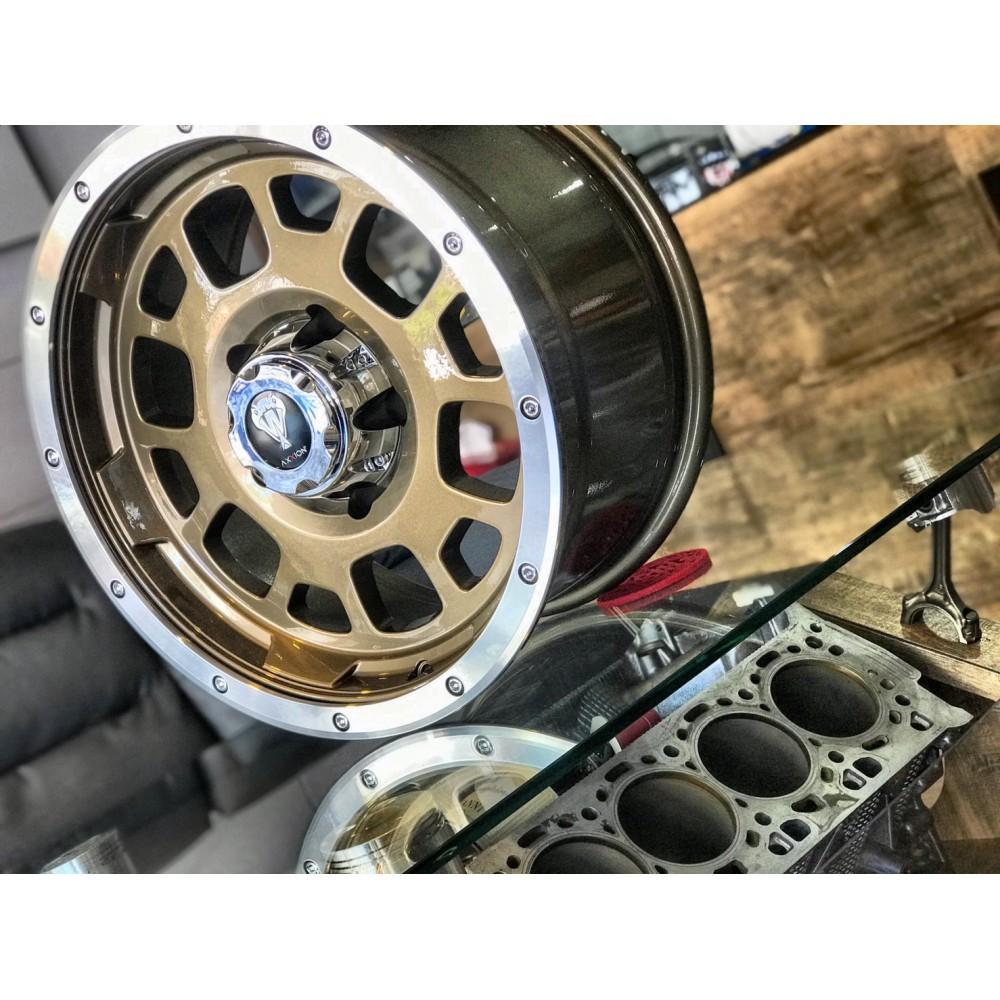 【頂尖】全新順謚17吋鋁圈 M1604B 5X139.7 6X139.7 8.5J 古銅金車邊 越野風格-細節圖2