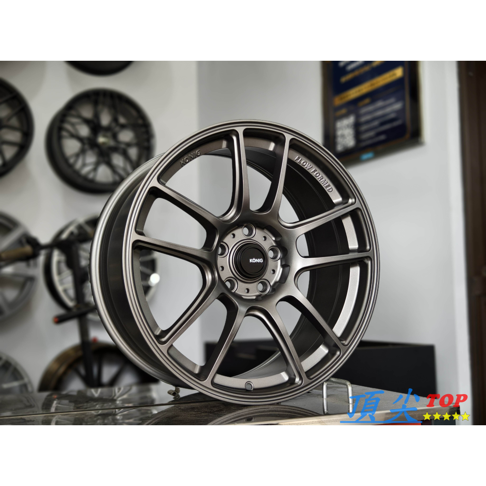 【頂尖】全新KONIG鋁圈HELIOGRAM 18吋鋁圈8.5j 5x108/5x112/5x114.3旋壓鋁圈 平光灰-細節圖2