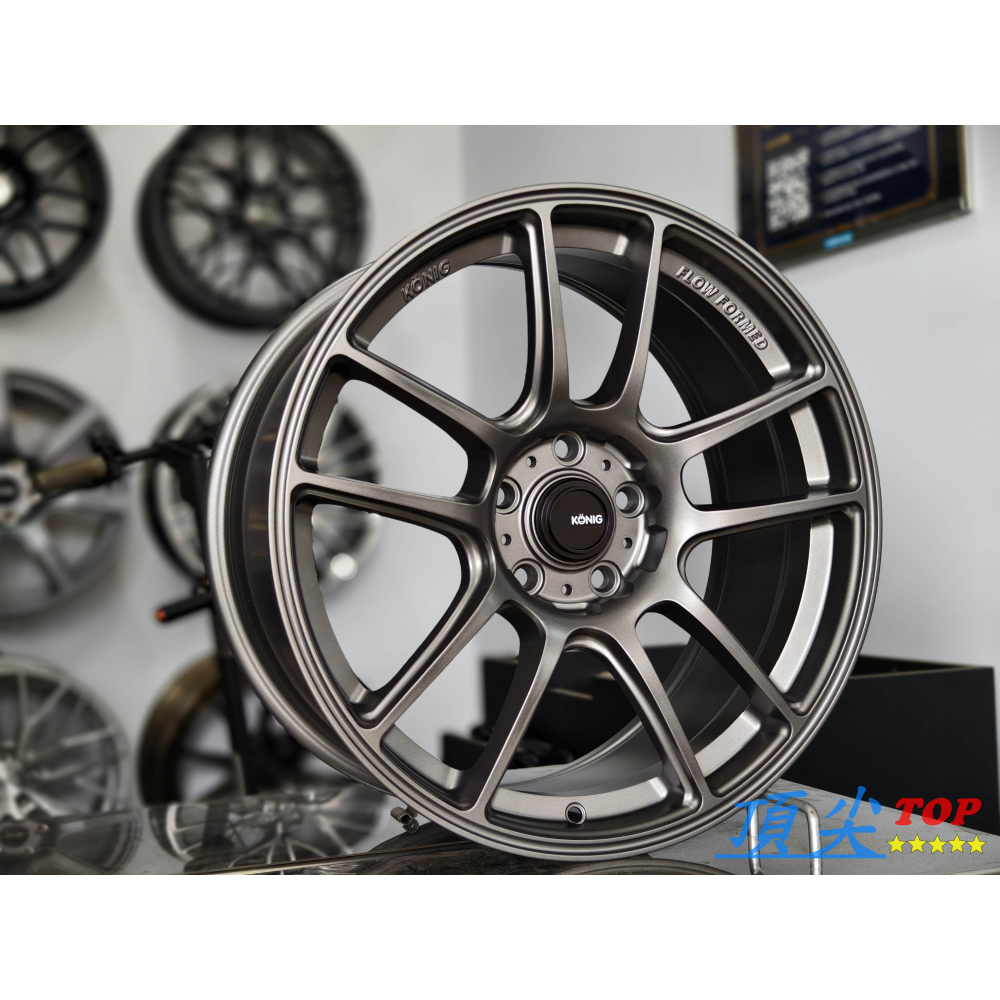 【頂尖】全新KONIG鋁圈HELIOGRAM 18吋鋁圈8.5j 5x108/5x112/5x114.3旋壓鋁圈 平光灰-細節圖3