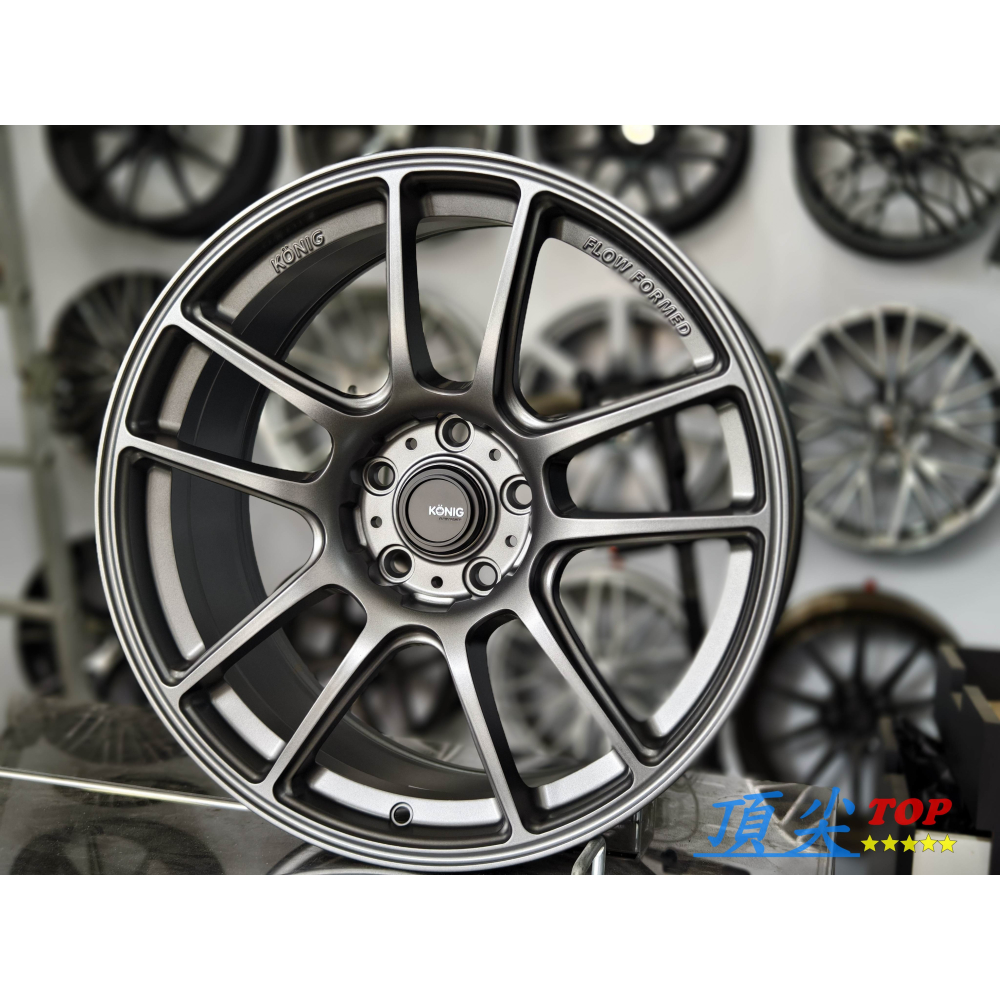 【頂尖】全新KONIG鋁圈HELIOGRAM 18吋鋁圈8.5j 5x108/5x112/5x114.3旋壓鋁圈 平光灰-細節圖4