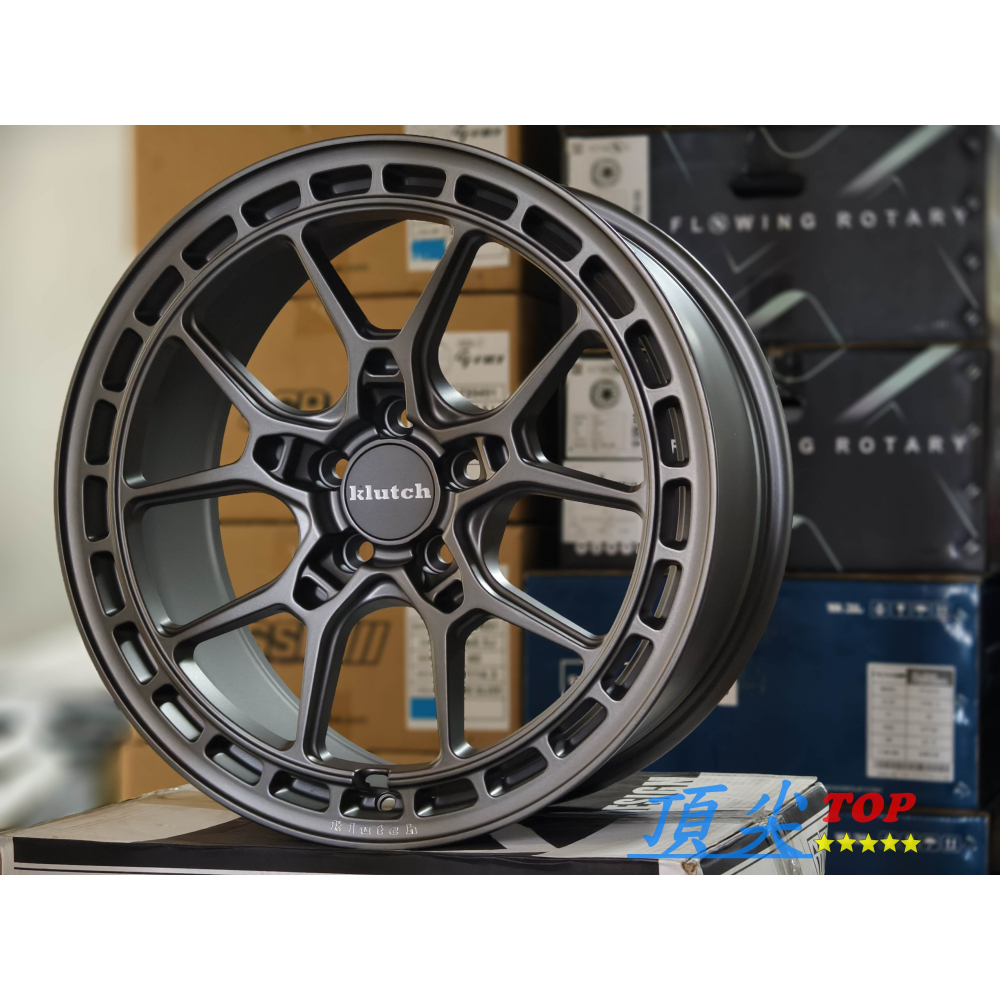 【頂尖】全新美國品牌 KLUTCH KX001 18吋旋壓鋁圈 5X108 8.5J ET43 消光灰-細節圖3