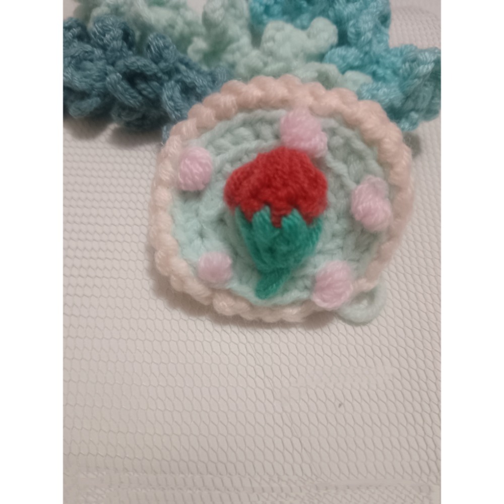毛線編織花朵刺繡髮夾（ BB夾）-細節圖3