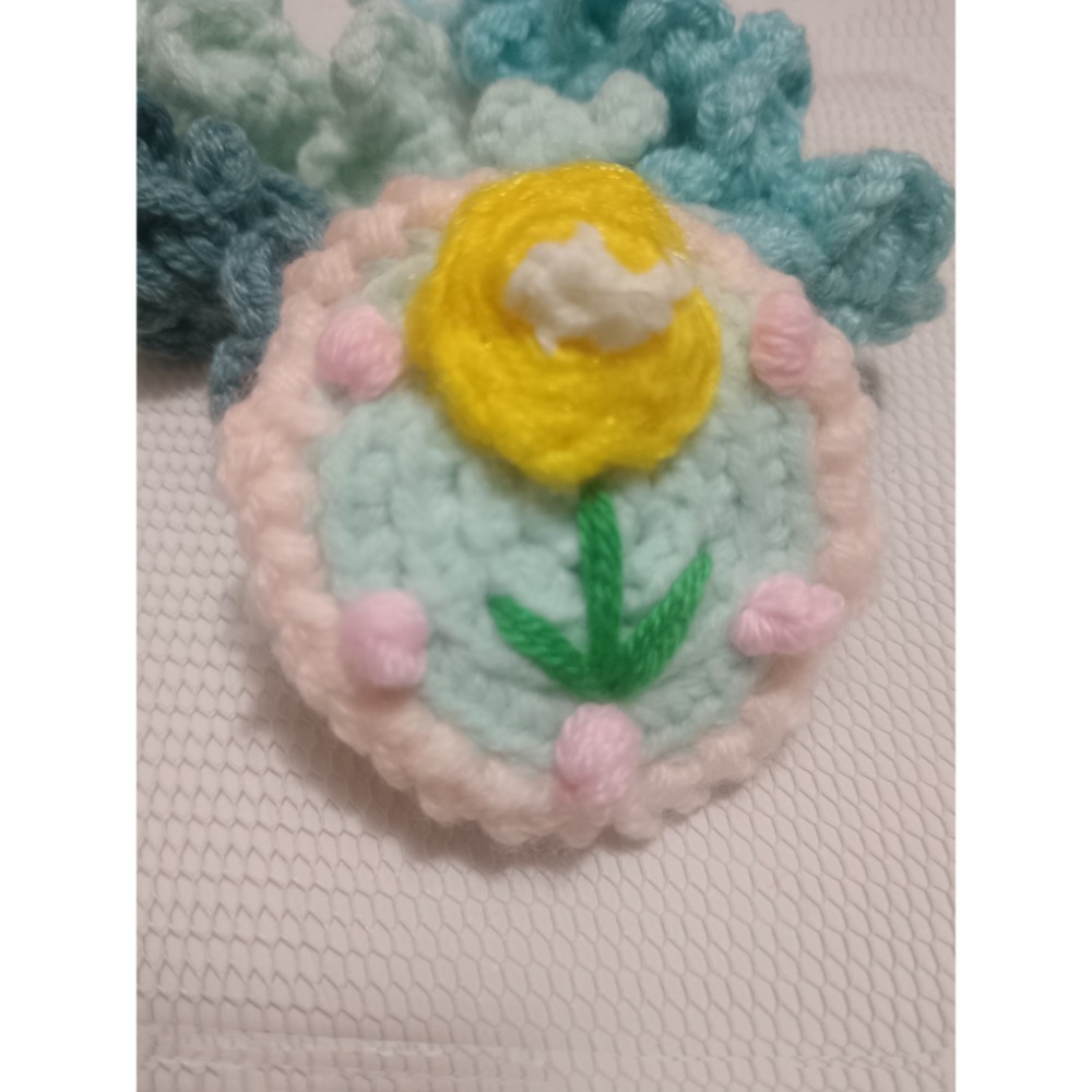 毛線編織花朵刺繡髮夾（ BB夾）-細節圖4