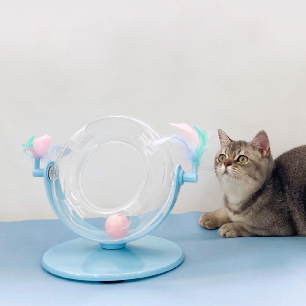 🚀隔日到貨🚀萌寵要當家 台灣現貨 360°逗貓軌道玩具 貓玩具 貓咪轉盤 羽毛玩具-細節圖7