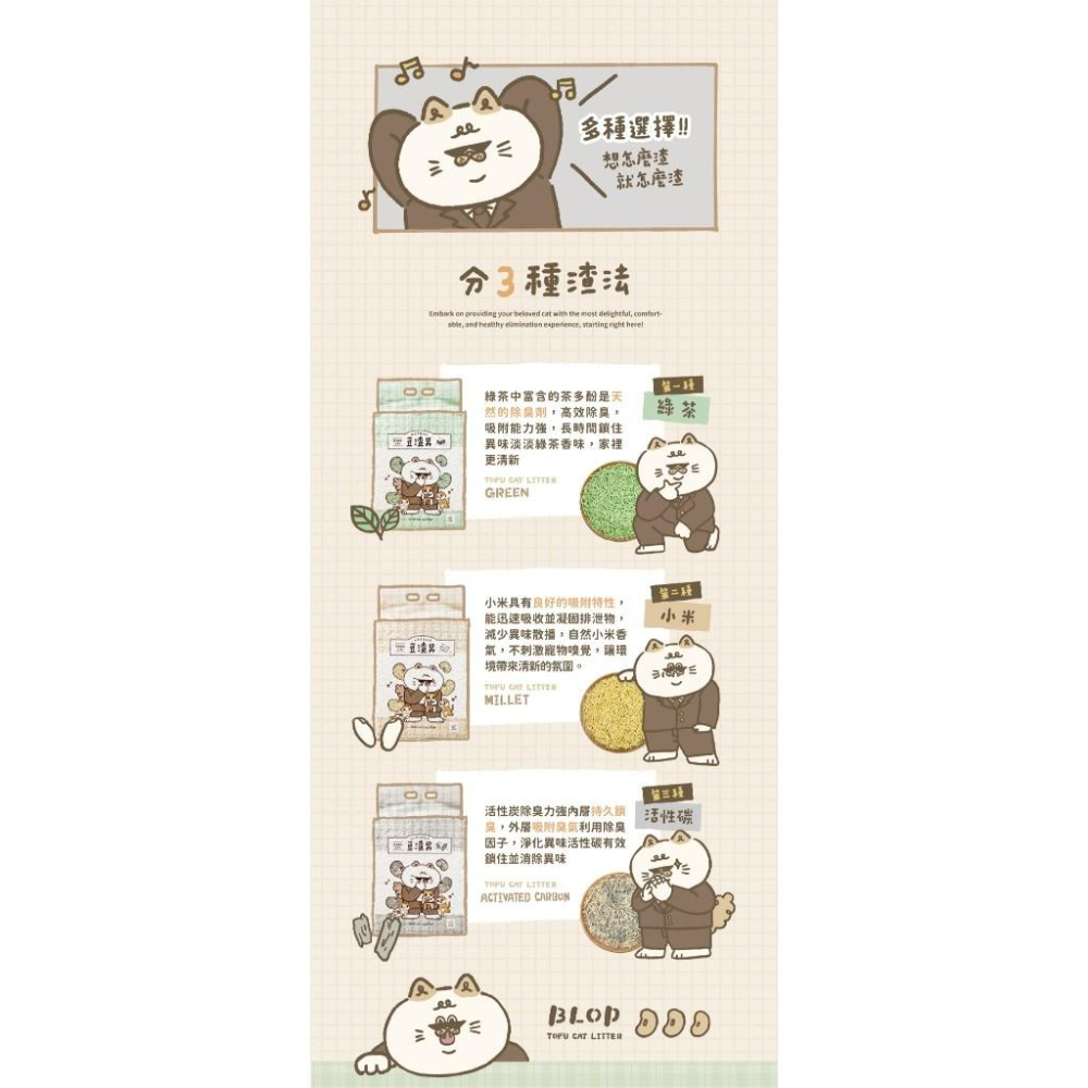 🚀隔日到貨🚀萌寵要當家【BLOP 豆渣男 豆腐砂】貓砂 真空包裝 吸水凝結力 2.5kg/7L-細節圖6