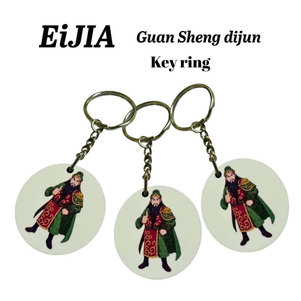 EiJIA 關聖帝君鑰匙圈（文青款）祈福小物、木質輕巧、與神同行、出入平安！-細節圖2