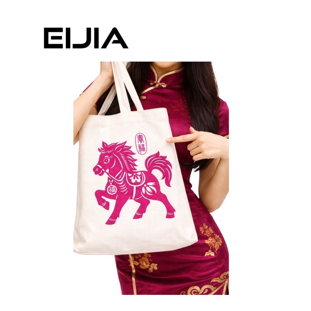 Lucky Horse 寶馬帆布肩背包-細節圖3