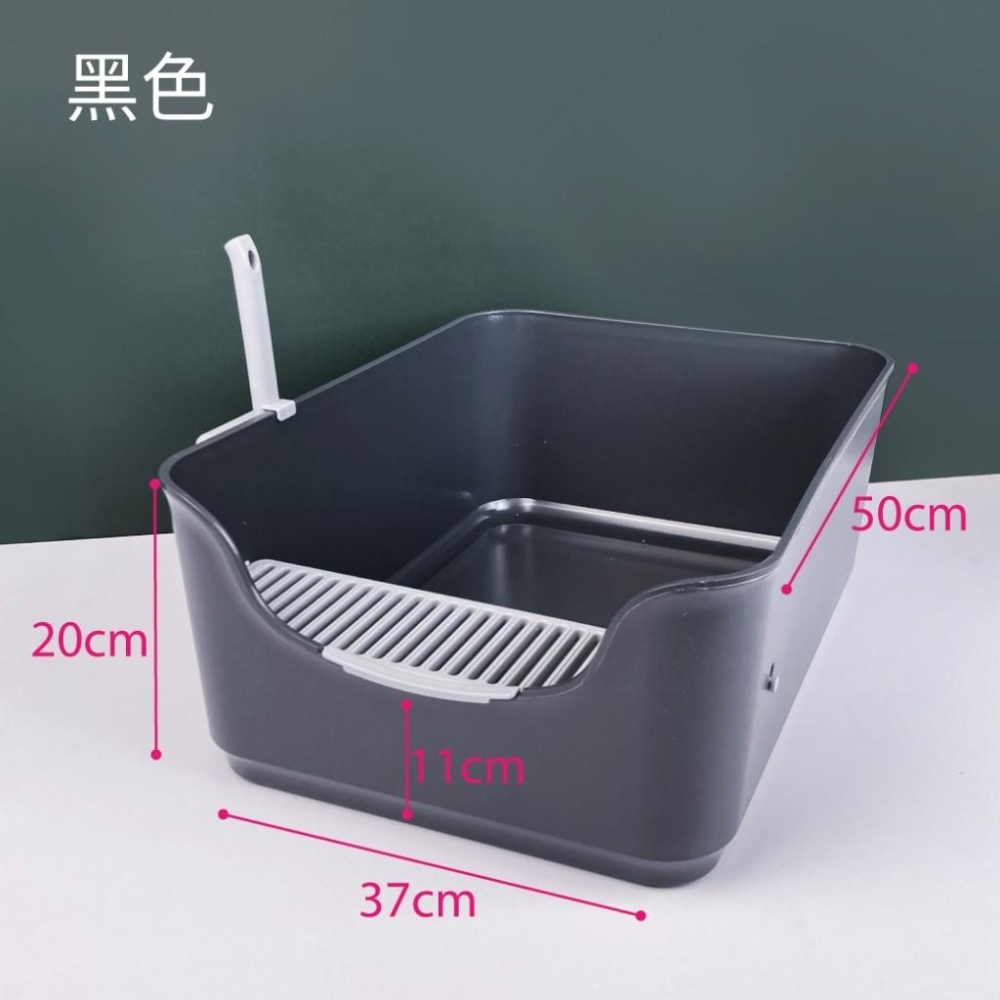 【 有喵病 台灣現貨】 極簡加厚貓砂盆 防漏砂 加高 - 汪喵日總匯-細節圖2