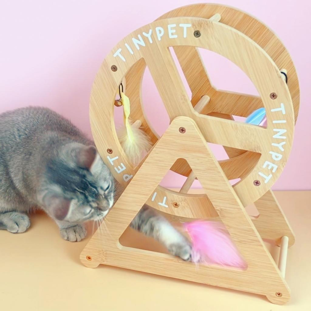 【 有喵病 台灣現貨】 喵來運轉逗貓摩天輪 貓玩具 幼貓玩具 造型玩具 羽毛 替換 - 汪喵日總匯-細節圖7