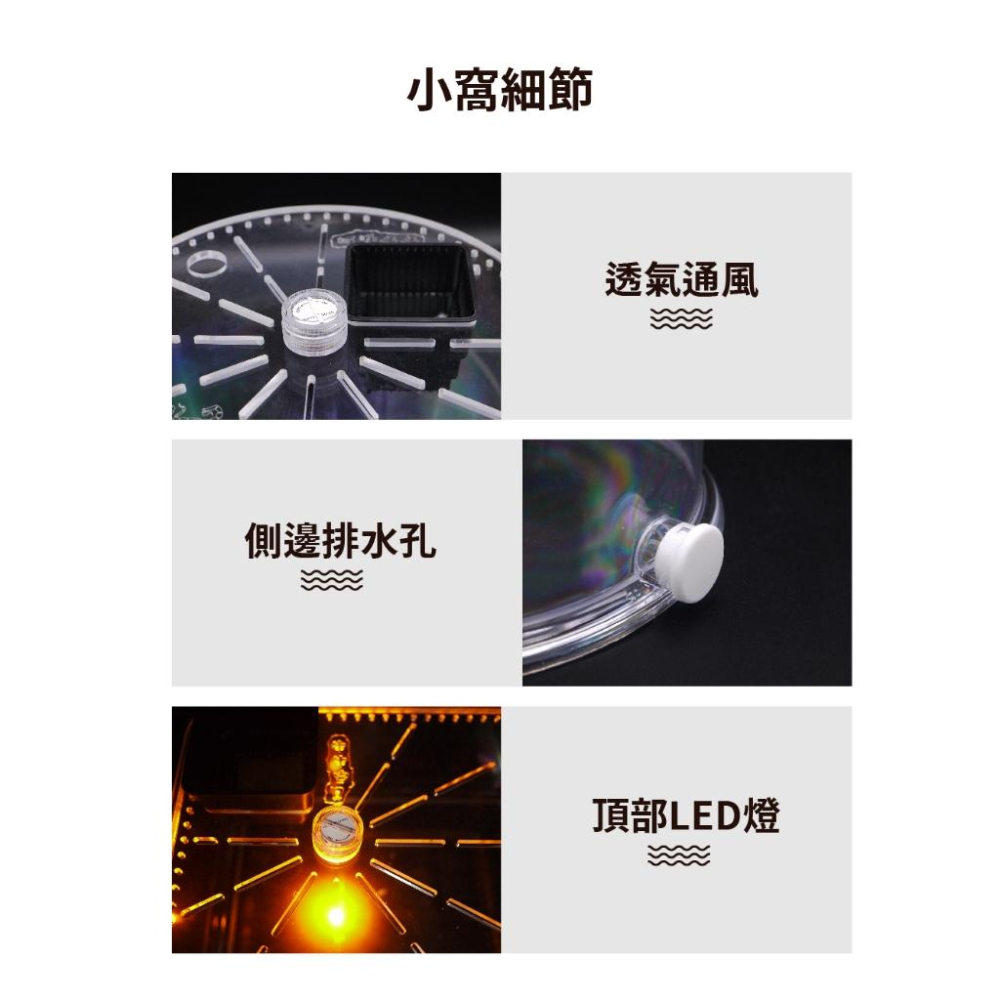 【 寵物來了 台灣現貨 】透明爬蟲飼養箱-圓形 昆蟲用 觀察箱 - 汪喵日總匯-細節圖5