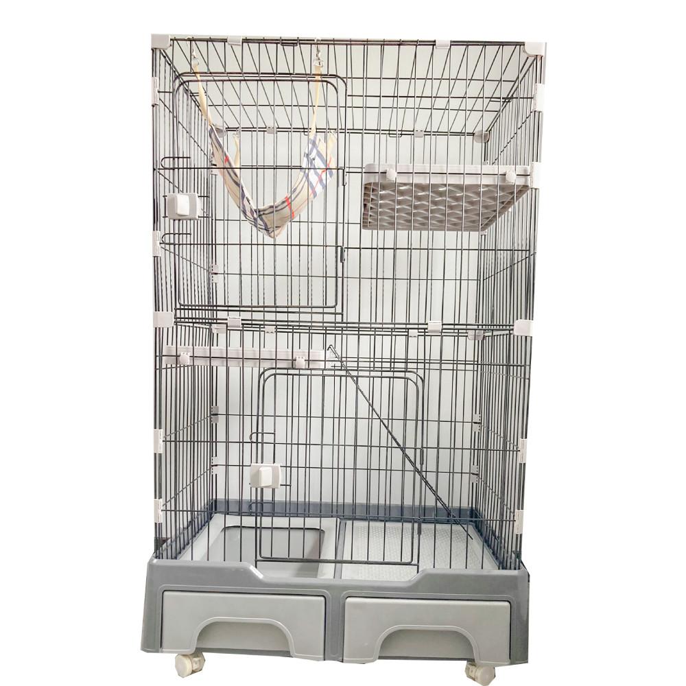 【 有喵病 台灣現貨】抽屜式貓砂盆三層貓籠 四層貓籠 抽屜式貓砂盆貓籠 寵物籠 貓咪籠 - 汪喵日總匯-細節圖6