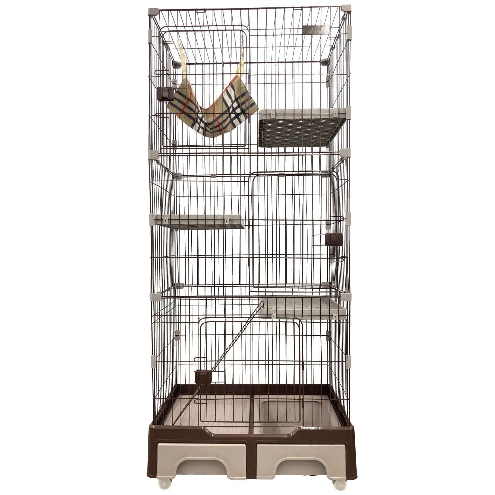 【 有喵病 台灣現貨】抽屜式貓砂盆三層貓籠 四層貓籠 抽屜式貓砂盆貓籠 寵物籠 貓咪籠 - 汪喵日總匯-細節圖9