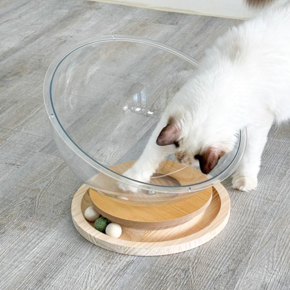 【 有喵病 台灣現貨】太空艙實木轉盤貓窩 睡窩 貓睡窩 - 汪喵日總匯-細節圖3