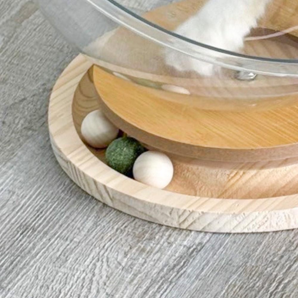 【 有喵病 台灣現貨】太空艙實木轉盤貓窩 睡窩 貓睡窩 - 汪喵日總匯-細節圖4