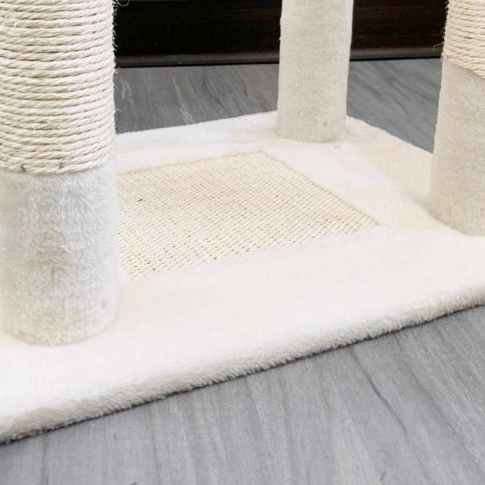 【 有喵病 台灣現貨】  絨布多功能貓跳台 貓爬架 貓抓柱 優惠價 米色 - 汪喵日總匯-細節圖4