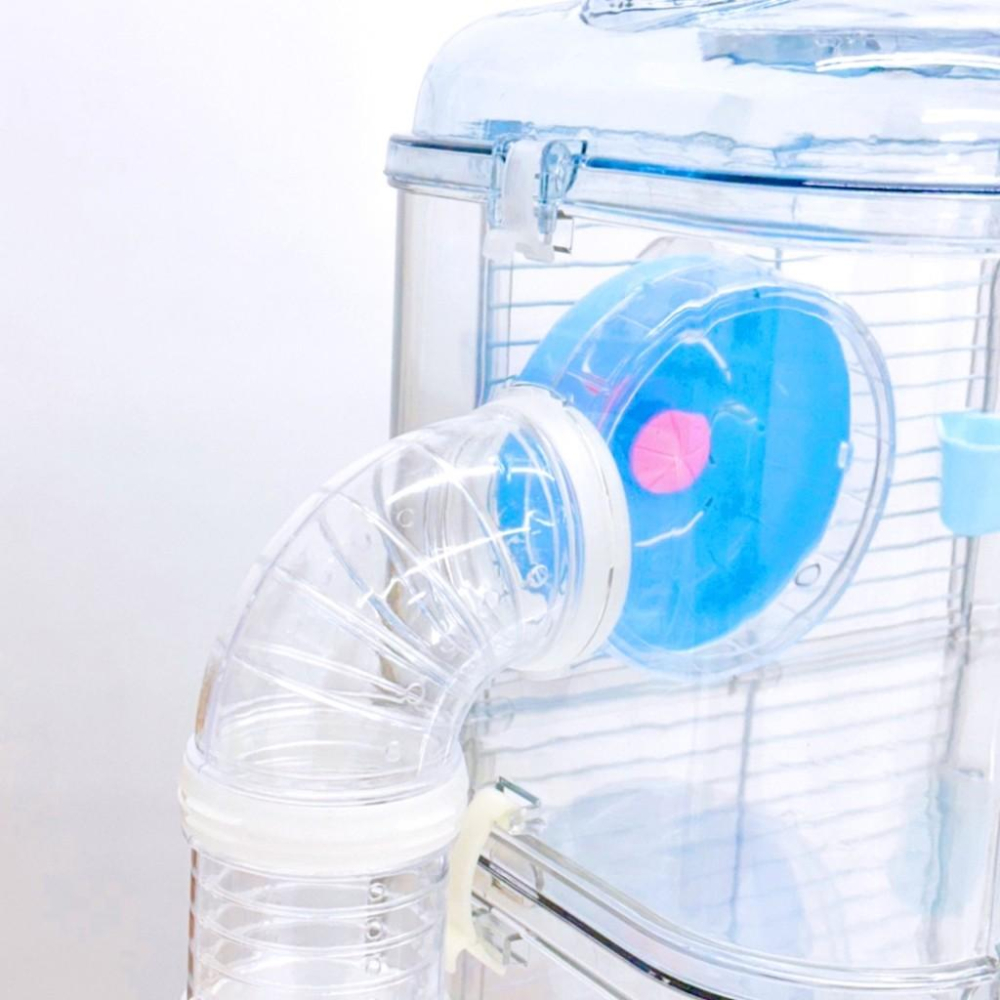 【 寵物來了 台灣現貨 】透明水晶小寵籠 雙層 倉鼠籠 小動物 - 汪喵日總匯-細節圖2