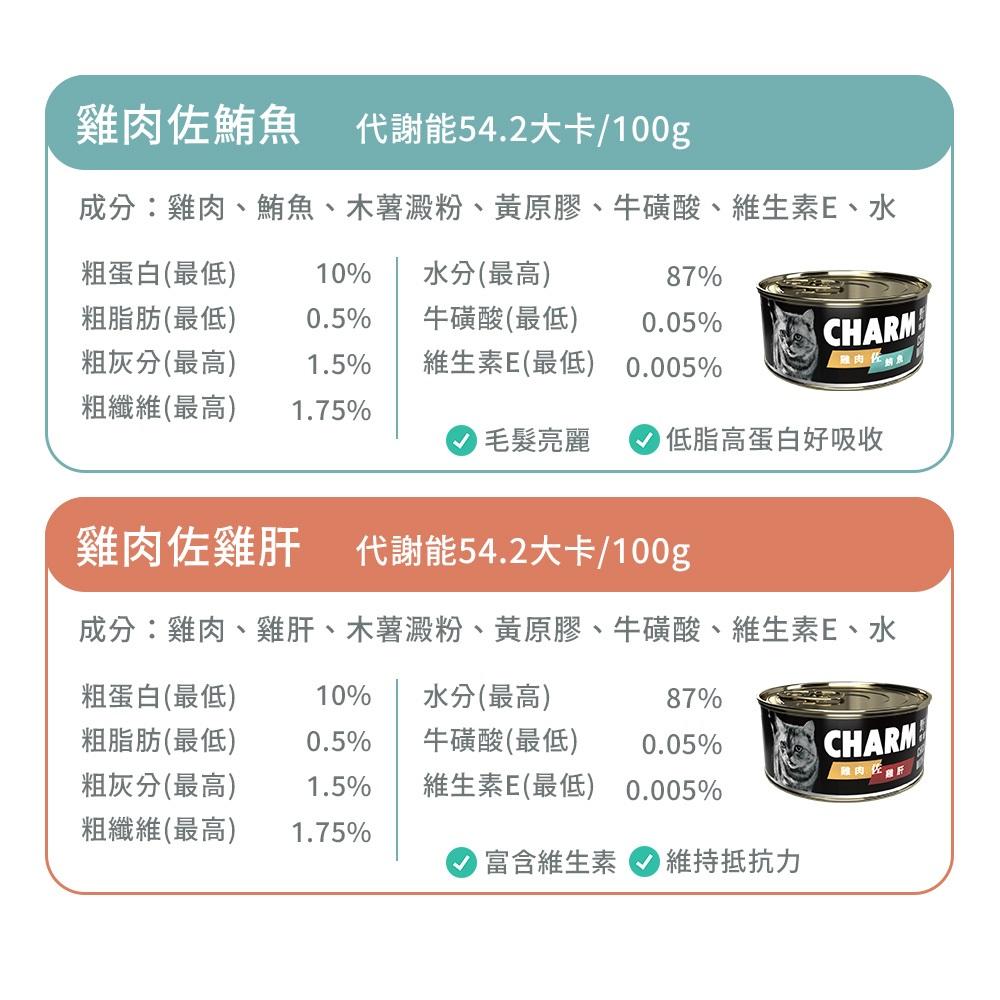 毛寵星人【CHARM 野性魅力】貓罐頭 無穀貓罐 主食罐 鮪魚罐頭 罐頭 80g-細節圖6