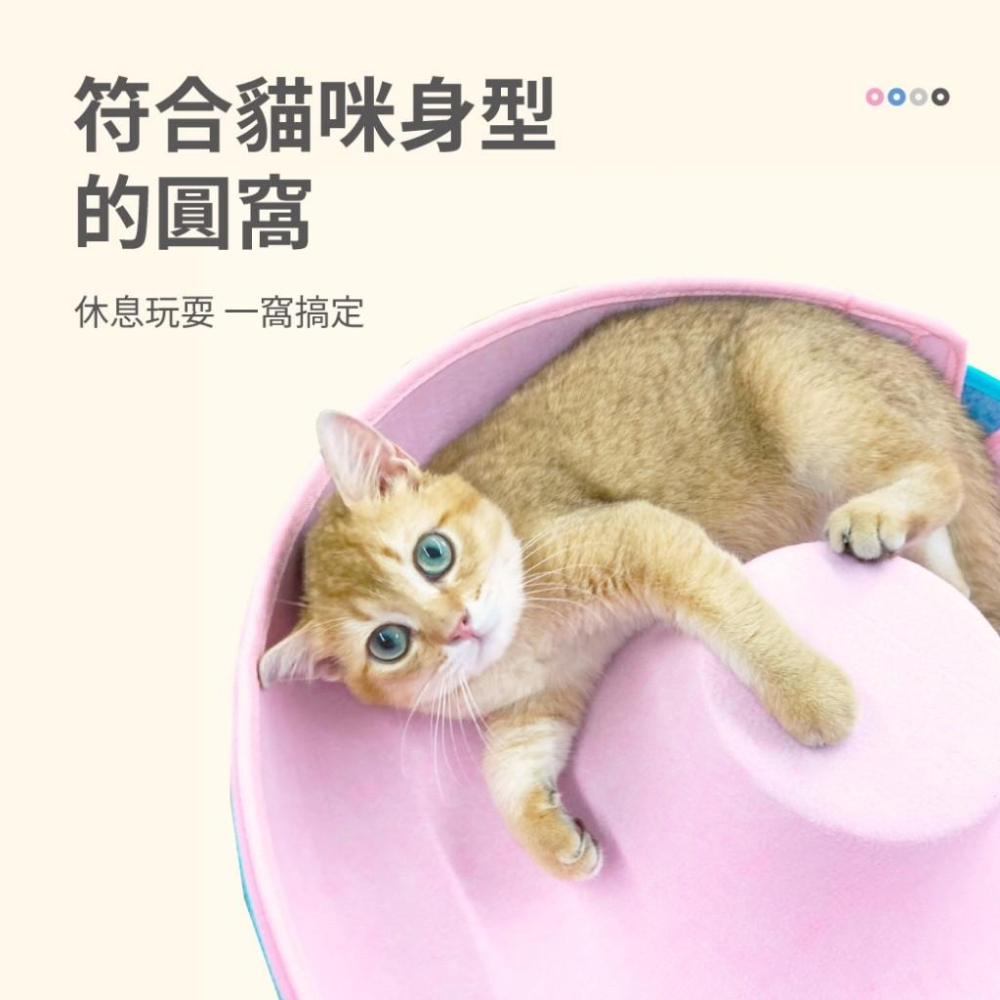 台灣現貨毛寵星人 有喵病 甜甜圈貓隧道 貓咪窩 寵物玩具毛氈貓窩 四季通用 貓玩具-細節圖3